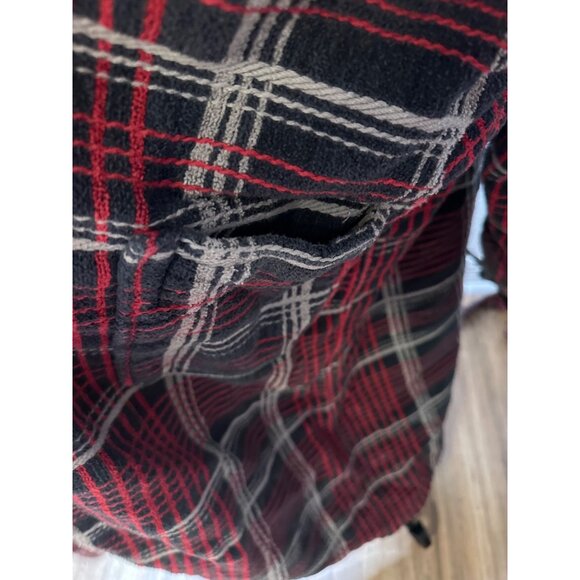 Men’s Majestic International Red & Gray Plaid Cotton Bathrobe O/S  Pockets Thick - Picture 10 of 10